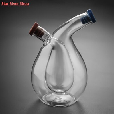 Double Layer Sauce Oil Bottle 2 In 1 Vinegar Glass Bottle Co