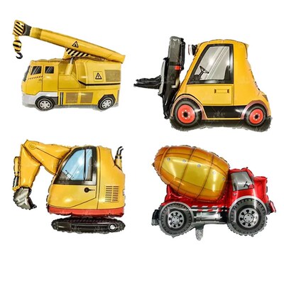 Construction Crane Foil Balloons Excavator Engineering Vehic