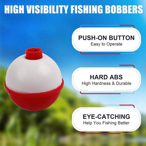 7Pcs Fishing Float Fishing Bobbers Snap on Round Bobbers for
