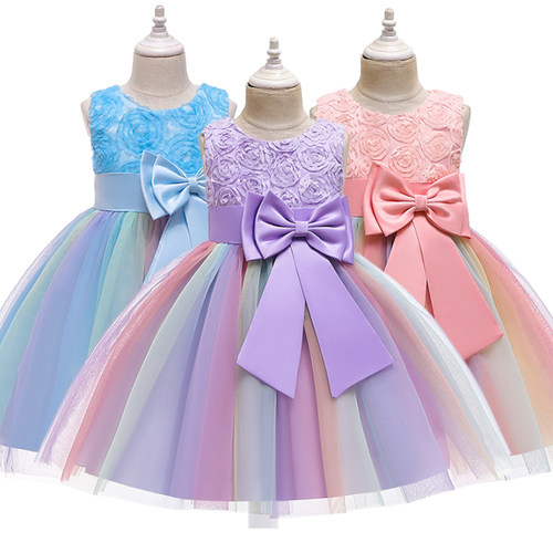 Girl Summer Lace Princess Dress Children Floral Gown Dresses