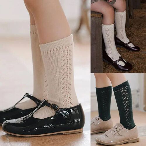 New Cute Kids Knee High Socks Baby Boys Girls Cotton Mesh Br