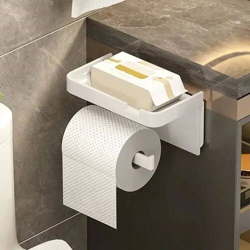 Toilet Paper Holder Plastic Storage Rack Kitchen Towel Place