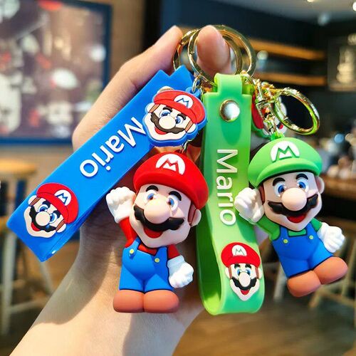 Cartoon Cute Super Mary Mushroom  Car Keychain Action Figure