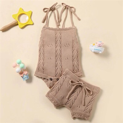 Beach Summer Clothes for Newborn Baby Girls Frilled Eyelet K