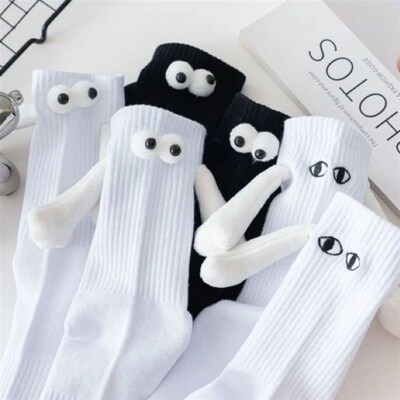 Halloween Magnetic Socks with Hands Women Men Fashion Black