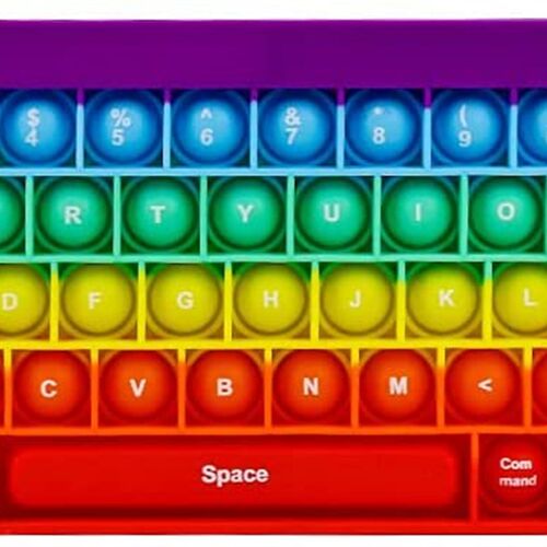 kids Rainbow Silicone  Keyboard pop it Fidget Toys按键盘玩具