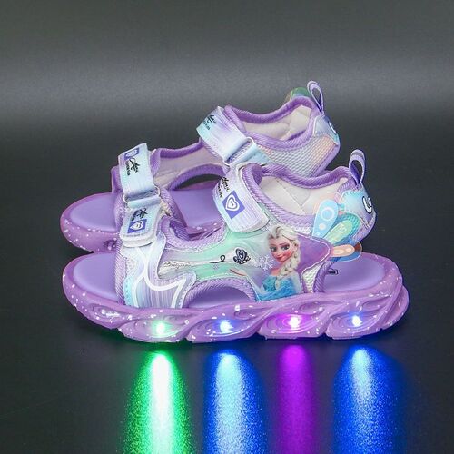 Girls Elsa Sandals Led Lights Summer Soft Sole Non slip Chi