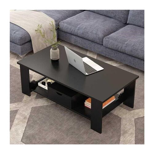 2Tier Coffee Table with Storage Shelf Modern Minimalist
