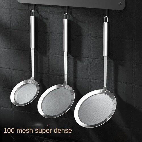 1pc Fat Skimmer Spoon, Stainless Steel Fine Mesh Skimmer, St