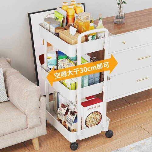 Multifunctional storage rack on wheels, suitable for kitchen