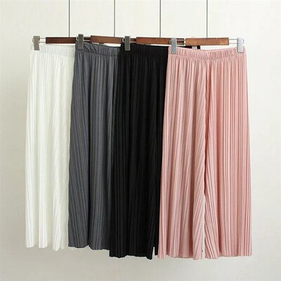 Solid Fold Pleated Womens Trousers For Women Bottoms Spring