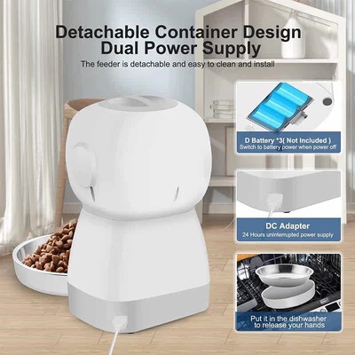 3.5L Automatic Pet Feeder Timed Auto Dog Feeders for Small P