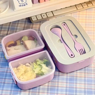 Kawaii Portable Lunch Box For Girls School Kids Plastic Picn