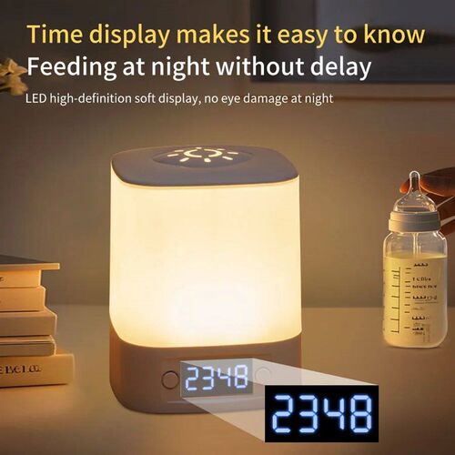 Remote Control Night Lamp Rechargeable Table Lamp Clock Disp