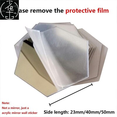 12Pcs 3D Mirror Wall Sticker Home Decor Hexagon Decorations