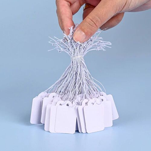 100Pcs/Lot Blank Price Label Tags With String Rectangular Kr