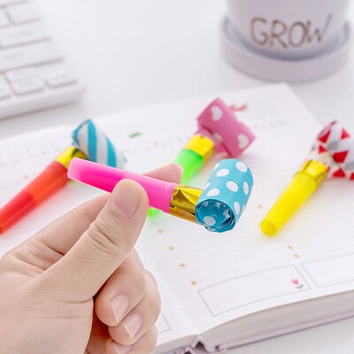20/40PCS Colorful Stripes Party Blower Blowout Horn Whistle