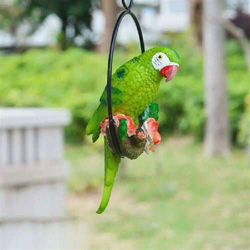 Resin Parrot Statue Artificial Perching Hanging Sculpture