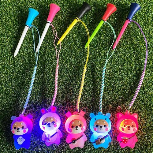1Pcs Golf Rubber Tees With Flashing Light Cartoon Cute Preve