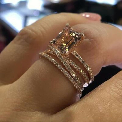 Wedding Rings for Women Classic Cross Design Inlaid Shiny Cr