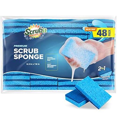 SCRUBIT 48 Pack Kitchen Sponges - Dish Sponge for Washing