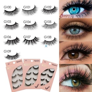 Mink lashes 3/4 pairs false lashes natural fluffy dramatic