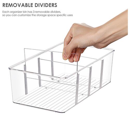 Food Storage Organizer Bins Clear Plastic Bins for Pantry