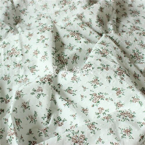 Woven Cotton Cutout Jacquard Fabric Vintage Small Floral Kid