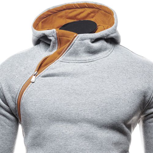 Mens mens mens inclined zipper coat casual contrast color