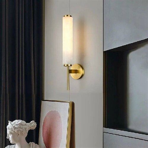 Natural Marble LED Wall Lights Copper For Foyer