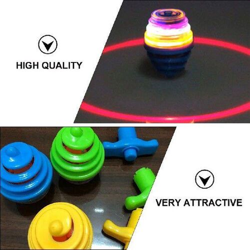 2 Pcs Colorful Flashing Top Kids Plaything Gyro Toy Music