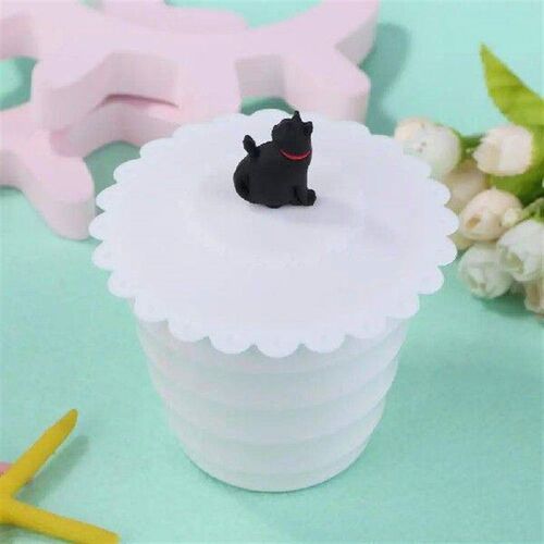 Cute Cat Food Grade Silicone Cup Cover Leakproof Mug Cover