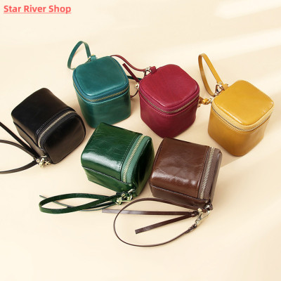 Womens Fashion Leather Square Bucket Wallet Large Capacity