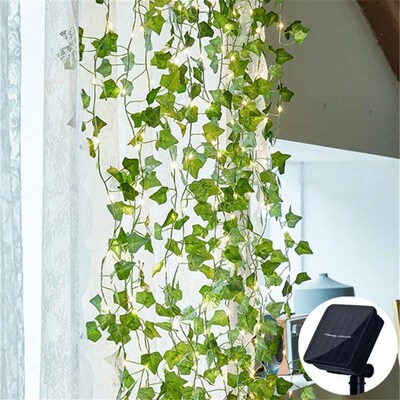 100/50/20LED Solar String Light Artificial Leaf Garland Birt
