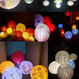 16inch 40cm Printed flower Round Chinese Style Paper Lantern