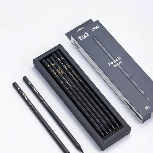 Black Wood Graphite Pencil Set HB 2B Black Lead Office Writi