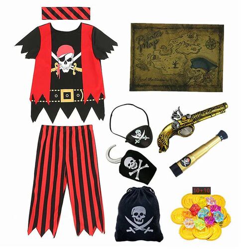 Kids Pirate Costume Captain Jack Pirate Toy Halloween Dress