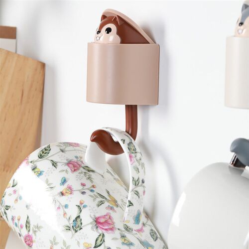 Cute Squirrel Wall Hook Adhesive Home Cartoon Cute Hanger Ke