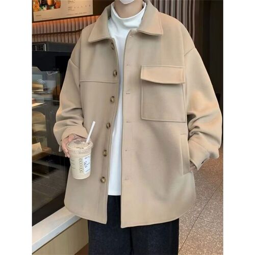 Ele Mid-Length Mens Woolen Coat Autumn Winter Briti Sle Ret