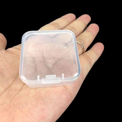 6PCS Mini Storage Box Transparent Square Plastic Box Earring