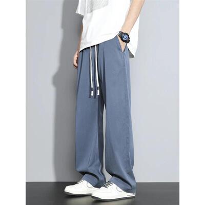 Summer Mens Sweatpants Korean Fashion Light and Thin Loose