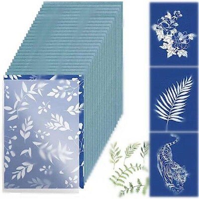 30 Sheets Cyanotype Paper, Sun Art Paper Kit, Solar Drawing
