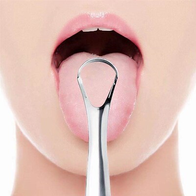 Stainless Steel Tongue Scraper Cleaner, Tongue Coating Brush