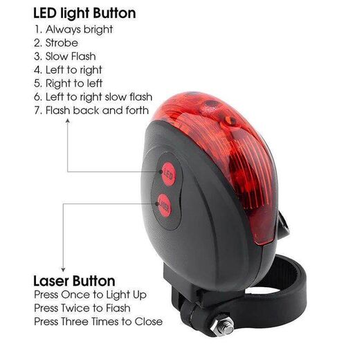Bicycle tail light laser bike light rear Waterproof LED ligh