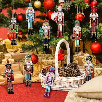 12PCS Nutcracker Wooden Decorative Set - Christmas Gift Part