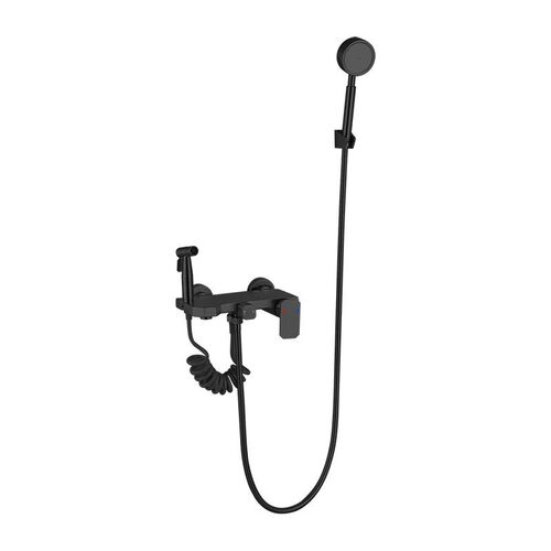 304 stainless steel flat bathtub black shower set hot and co