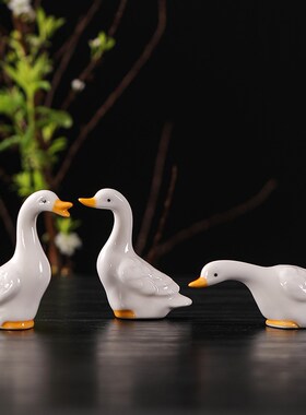陶瓷仿真鸭子摆件鱼缸庭院盆景造景可爱小鸭创意趣味微景观装饰品