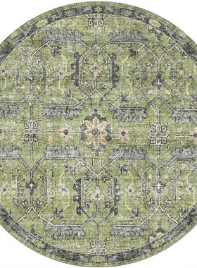 灰色民族圆形地毯波斯复古客厅沙发茶几垫吊篮转椅地垫梳妆台地毯