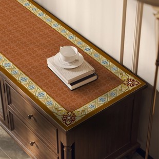 美拉德风 桌面餐桌桌垫电视柜免洗防水皮革垫桌布 沫夕颜 恺斯娜