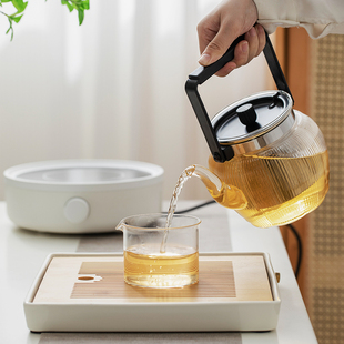 电陶炉煮茶炉玻璃烧水养生茶壶泡茶器家用泡茶壶耐高温煮茶器装